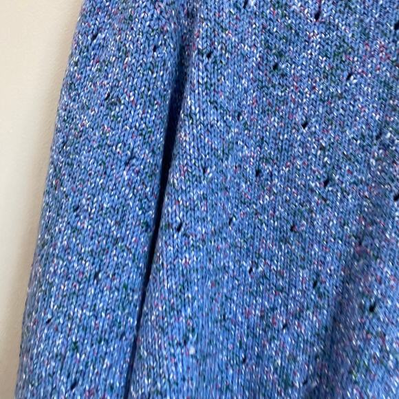 Boutique Dreamy Blue Pointelle Knit Cardigan with White Buttons Size Medium - Picture 5 of 7